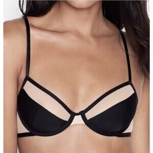Victorias Secret Luxe Lingerie Unlined Sheer Mesh Demi Bra, Size 34D